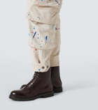 Greg Lauren Painters printed cotton cargo pants