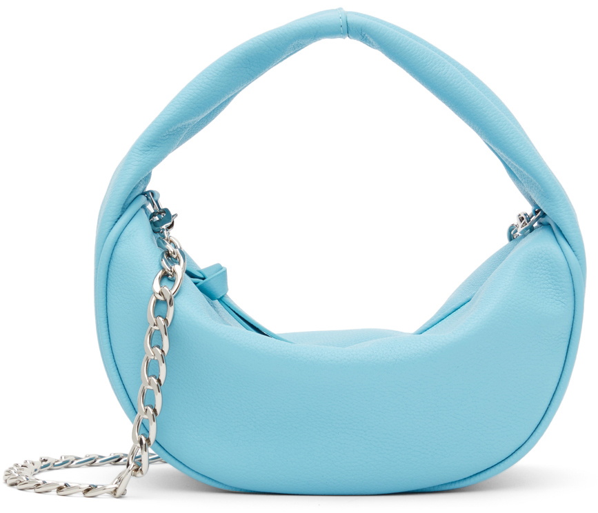 トートバッグ by FAR Baby Cush Bag in Blue Leather Baby cush leather handbag By Far Blue in Leather - 47352079