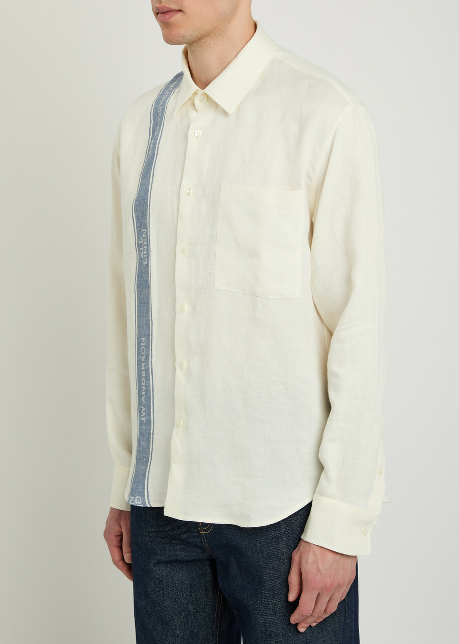 JW Anderson Logo Linen Shirt Off White