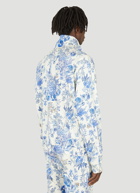 Floral Zip-Up Track Jacket in Blue