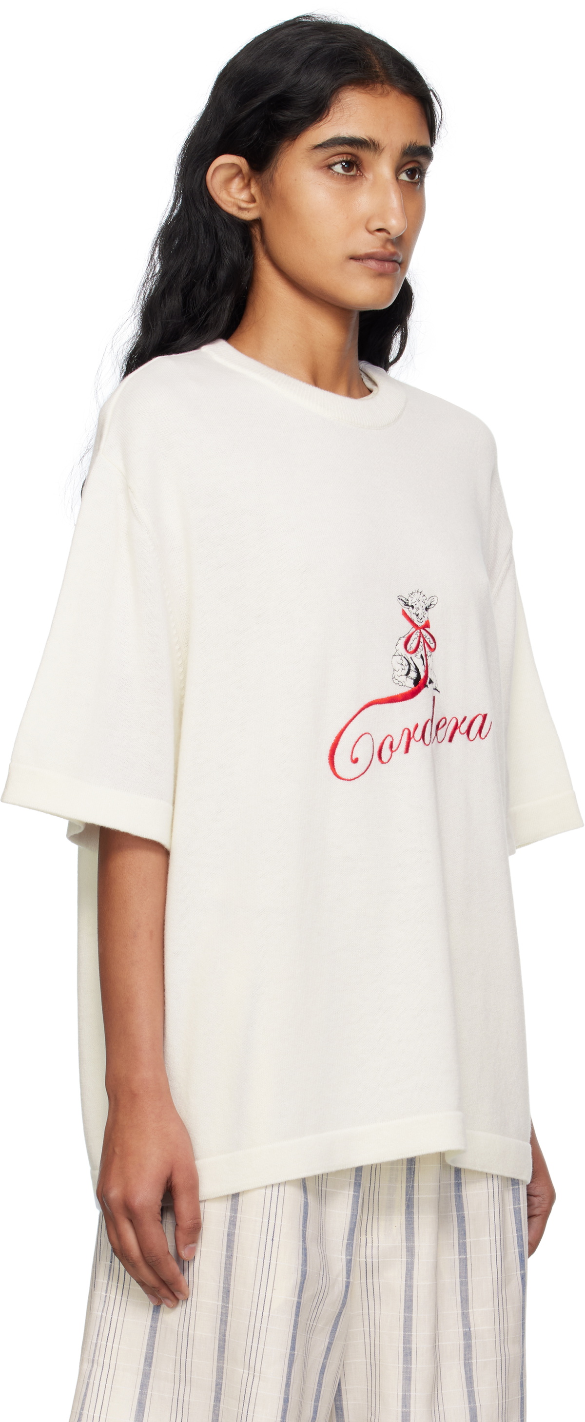 Cordera White Embroidered 'Cordera' T-shirt
