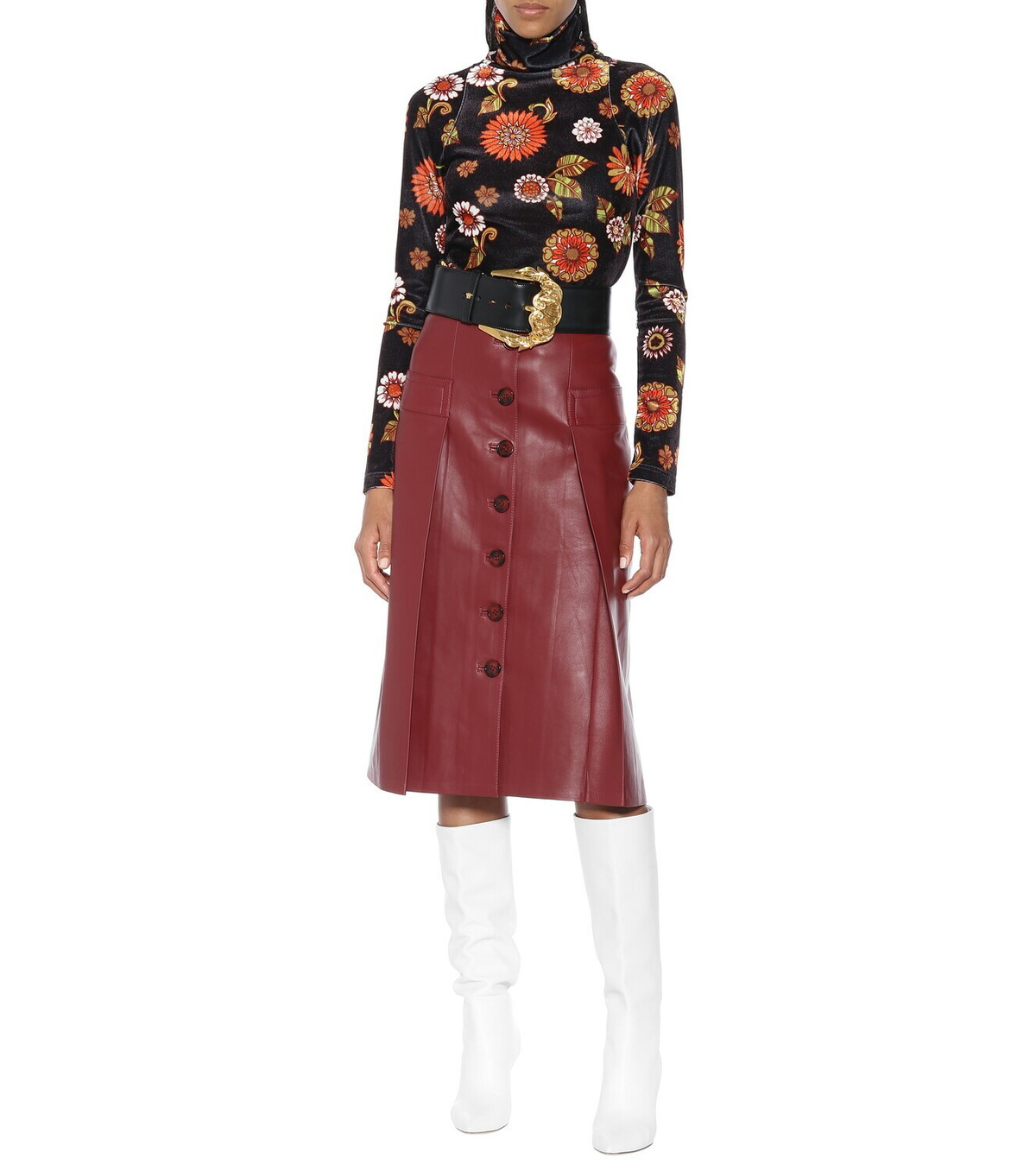 Dodo Bar Or Floral velour turtleneck top