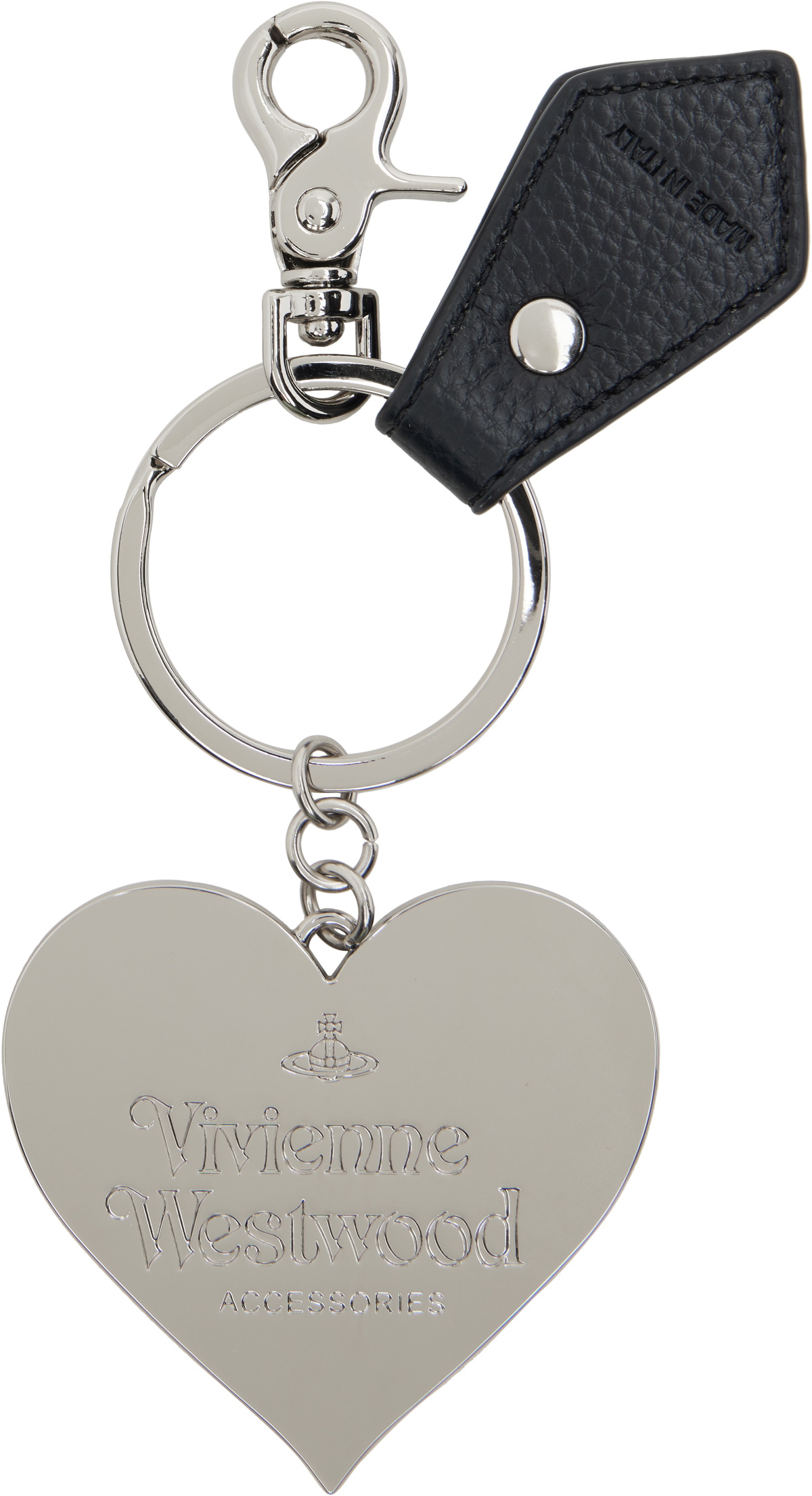 Vivienne Westwood Black Mirror Heart Orb Keychain Vivienne Westwood