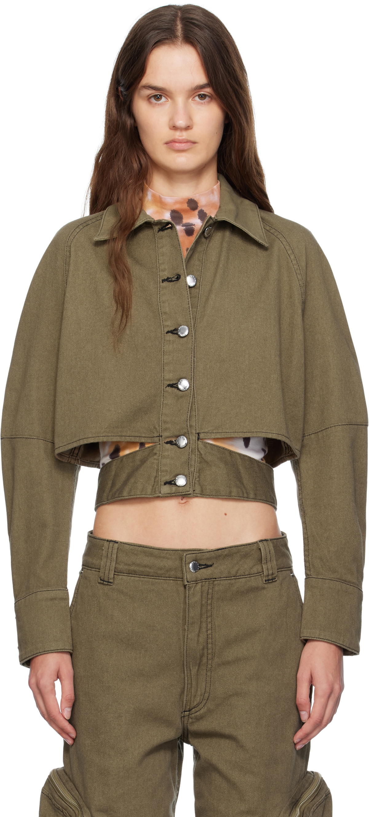 Eckhaus Latta Khaki Ellipse Denim Jacket