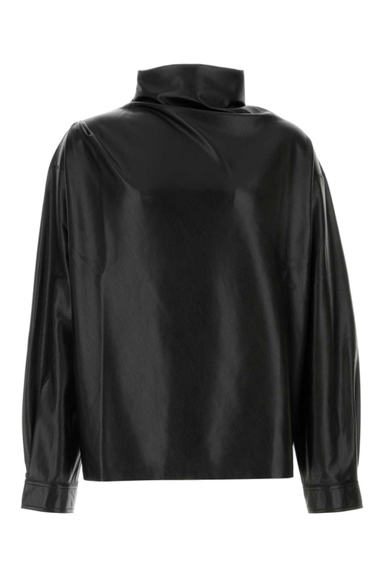 Photo: Nanushka Black Synthetic Leather Mikael Top