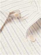 De Petrillo - Striped Cotton-Seersucker Shirt - Neutrals