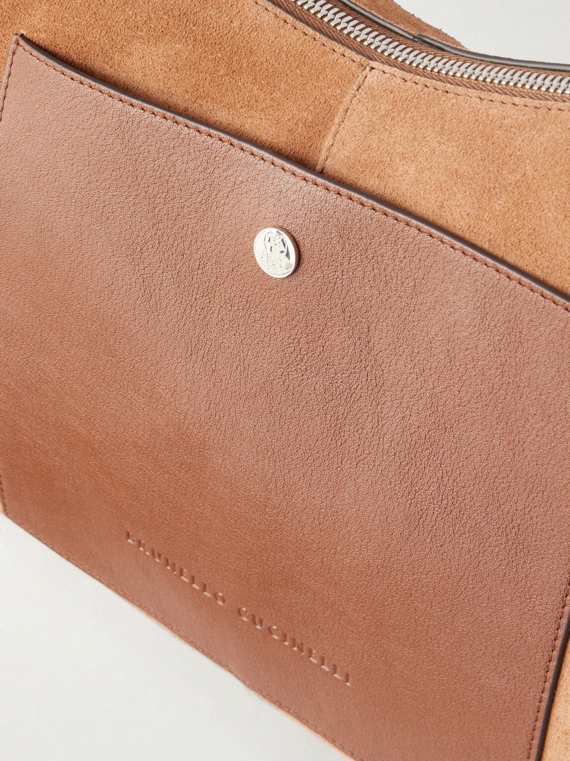 Brunello Cucinelli - Leather-Trimmed Suede Tote Bag
