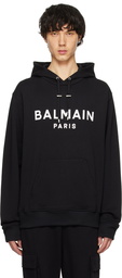 Balmain Black Printed Hoodie