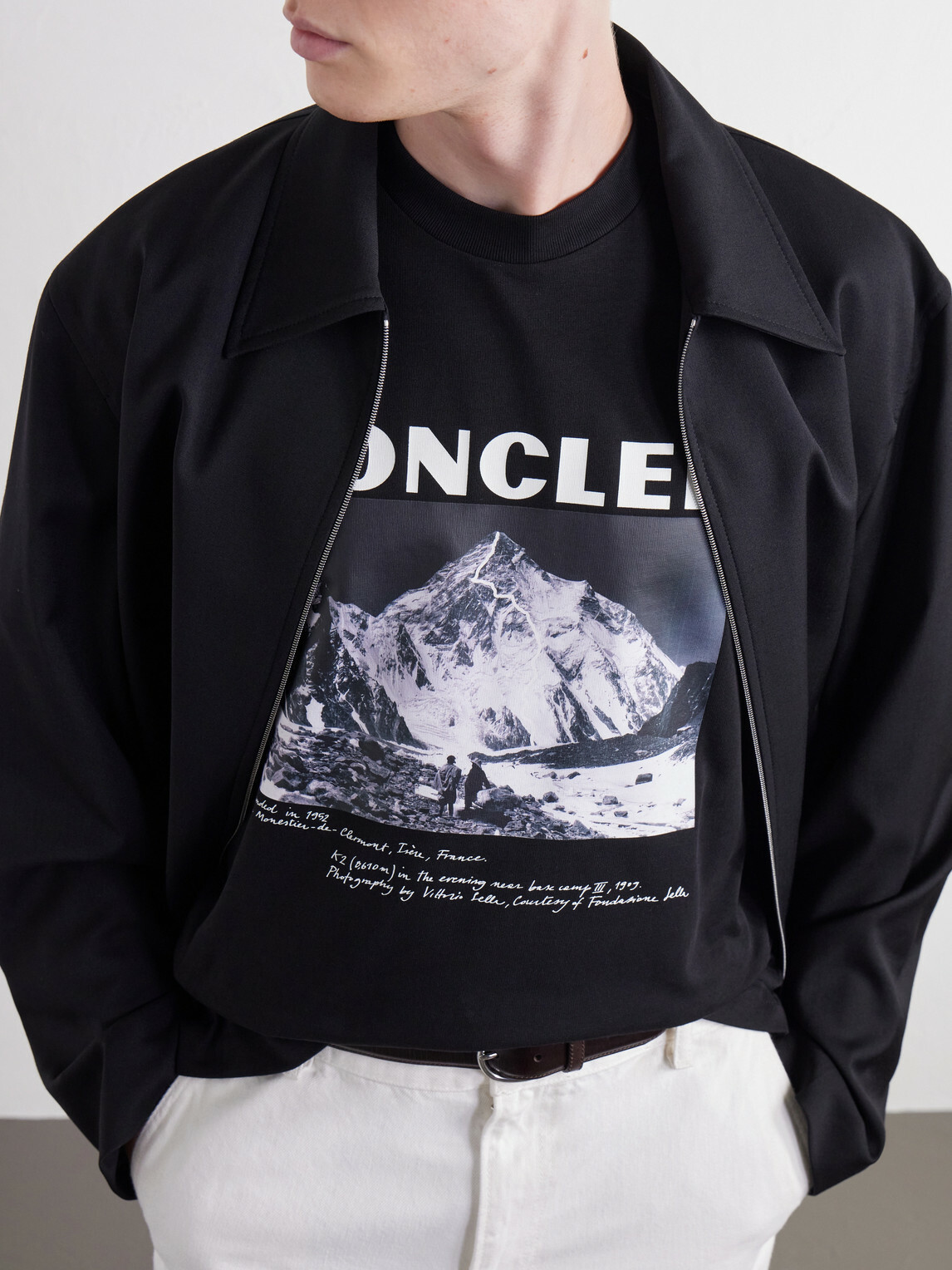 Moncler - Logo-Print Cotton-Jersey T-Shirt - Black