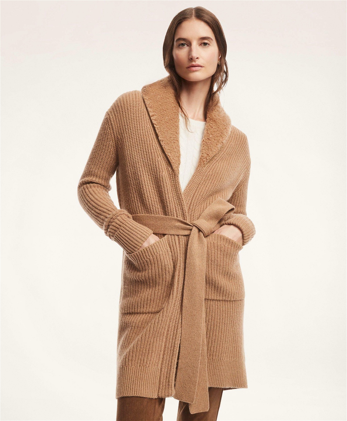 Photo: Brooks Brothers Women's Camel Hair Belted Cardigan