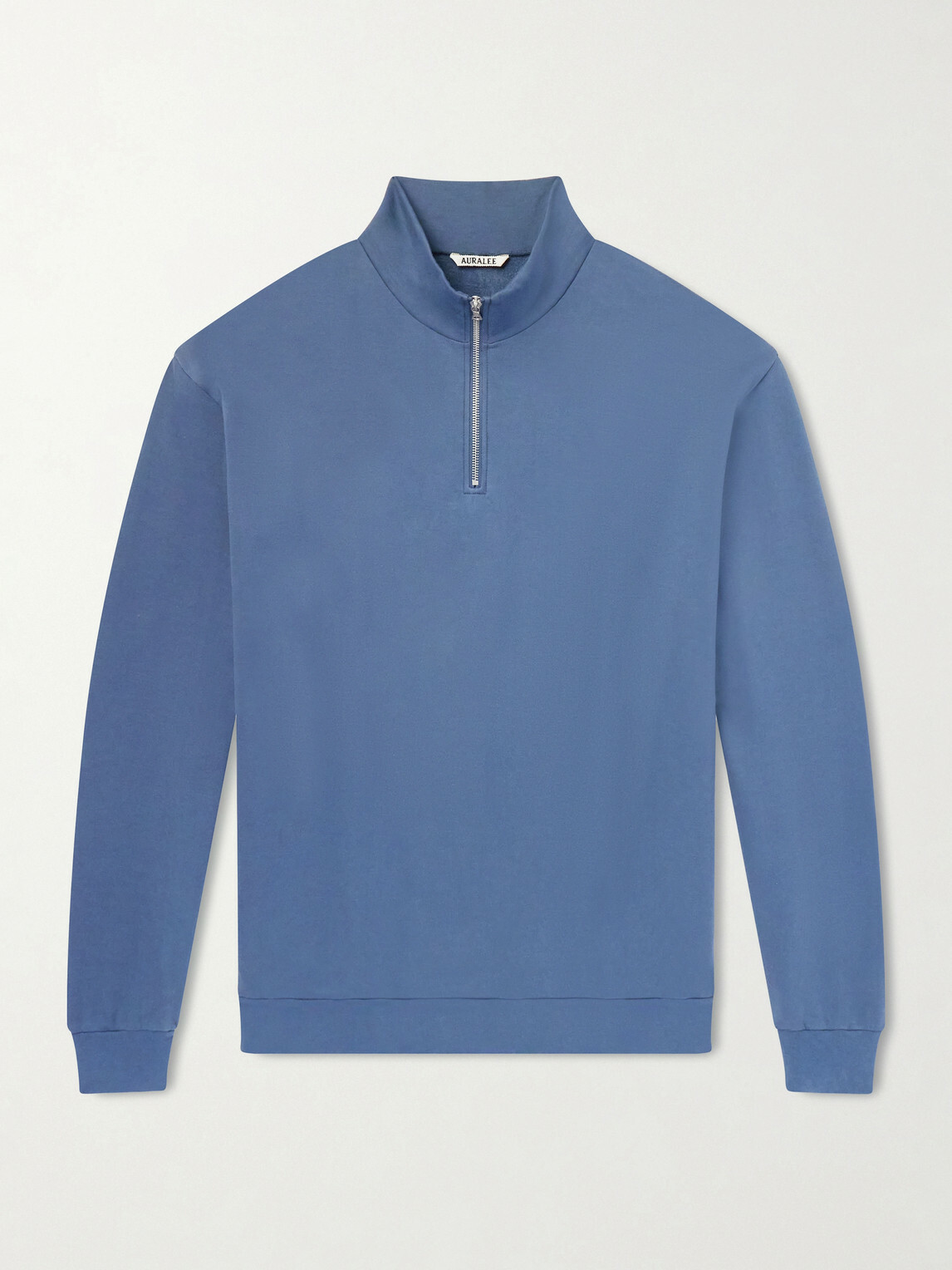 Auralee - Cotton Half-Zip Sweatshirt - Blue