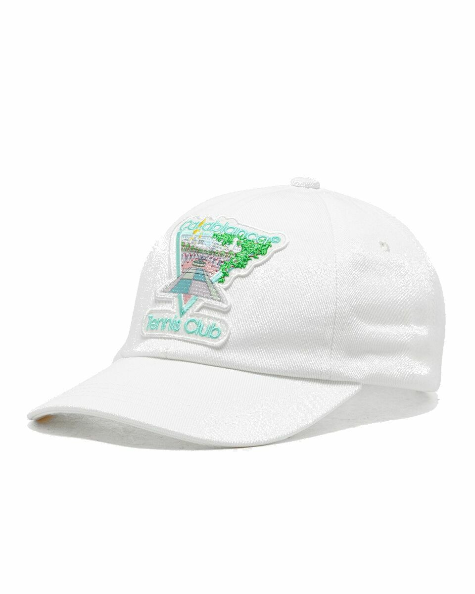 Casablanca Tennis Club Icon Pastelle Embroidered Cap White - Mens ...