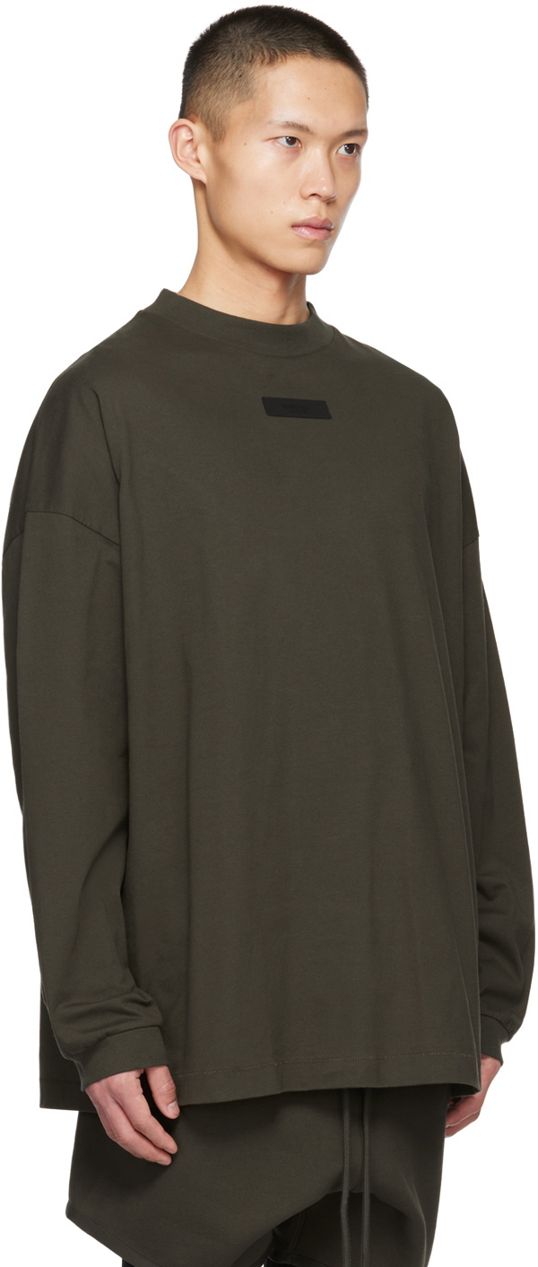 Tシャツ・カットソー FEAR OF GOD ESSENTIALS Gray Crewneck Long Sleeve T-Shirt Fear of God ESSENTIALS Gray Crewneck Long Sleeve T-Shirt