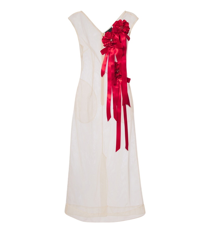 Photo: Simone Rocha Embellished floral-appliqué tulle midi dress