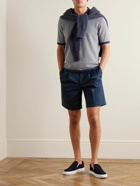 Kingsman - Pleated Cotton-Blend Twill Shorts - Blue