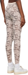 We11done Beige Flower Tights