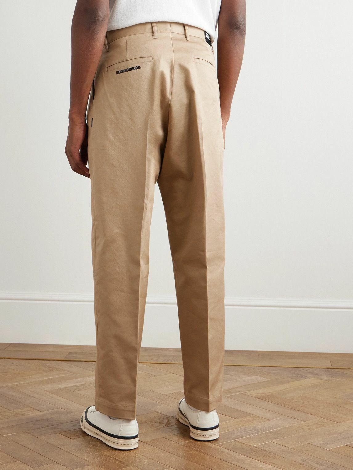 Neighborhood - Two Tuck Straight-Leg Cotton-Blend Trousers - Neutrals