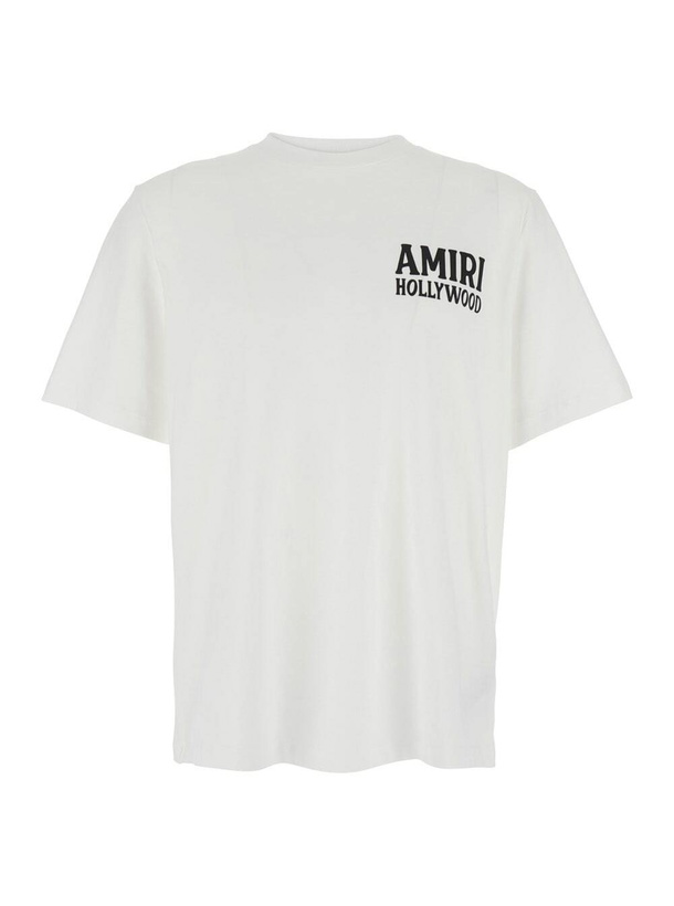 Photo: AMIRI jazz Wolf White Crewneck T-shirt With Logo Lettering On The Front And Maxi Print On The Rear In Cotton Man