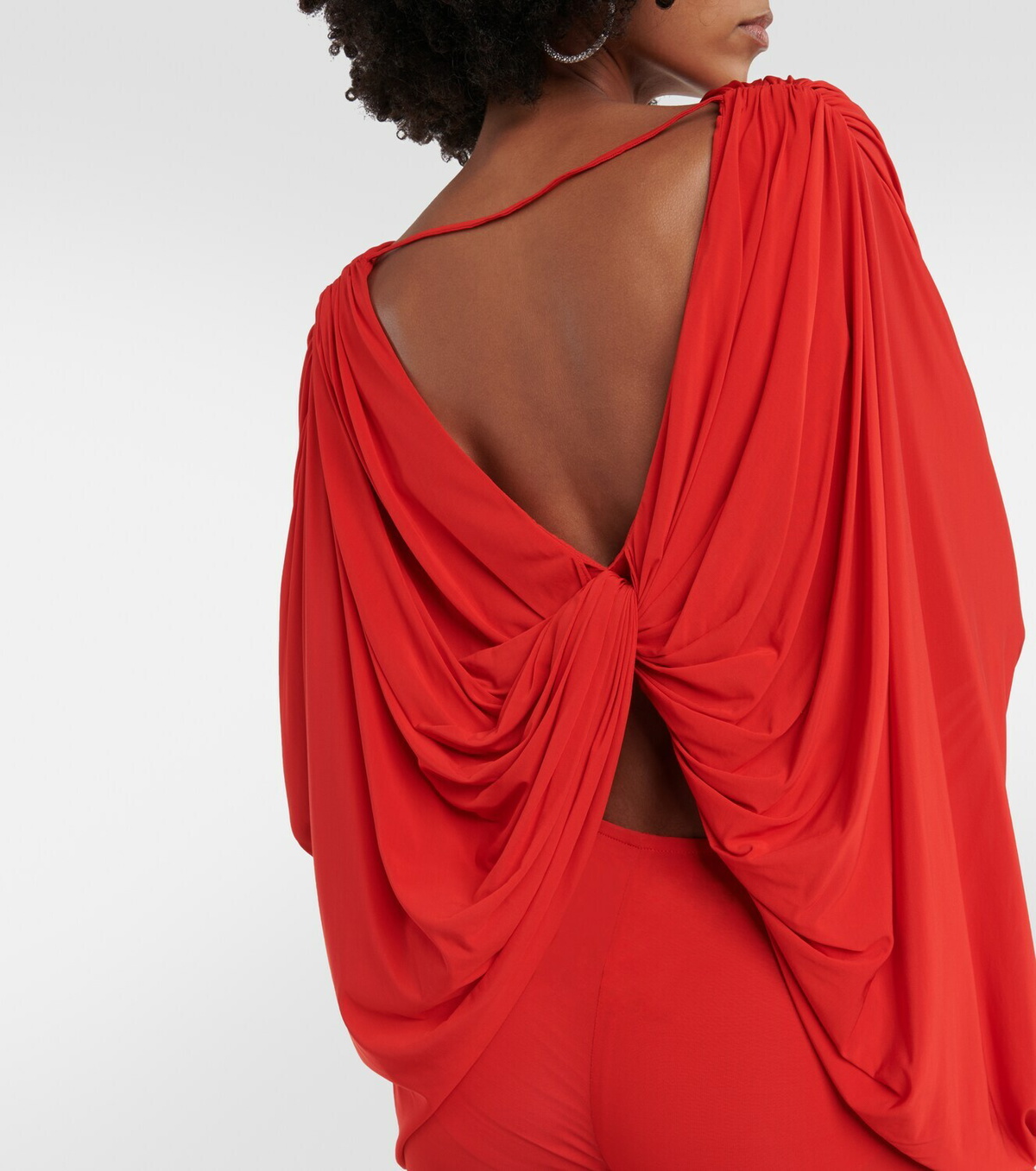 Giuseppe di Morabito Floral-appliqué draped jersey top