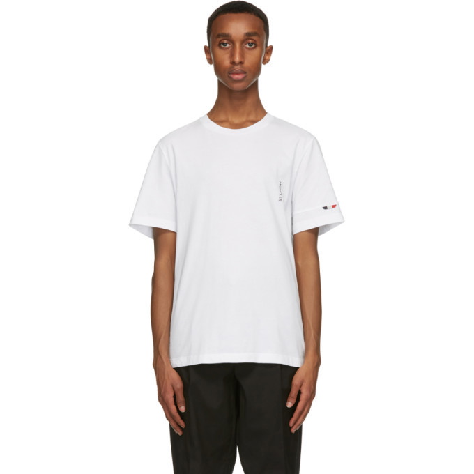 Photo: Moncler White Logo Sleeve T-Shirt