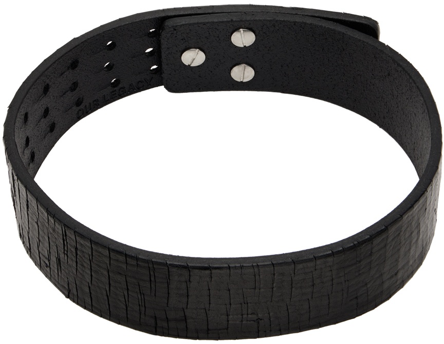 Our Legacy Black 3 CM Crack Leather Choker