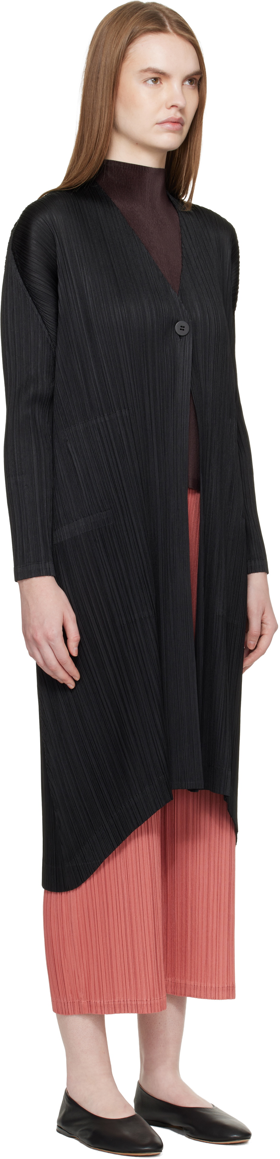 PLEATS PLEASE ISSEY MIYAKE Black Monthly Colors October Coat