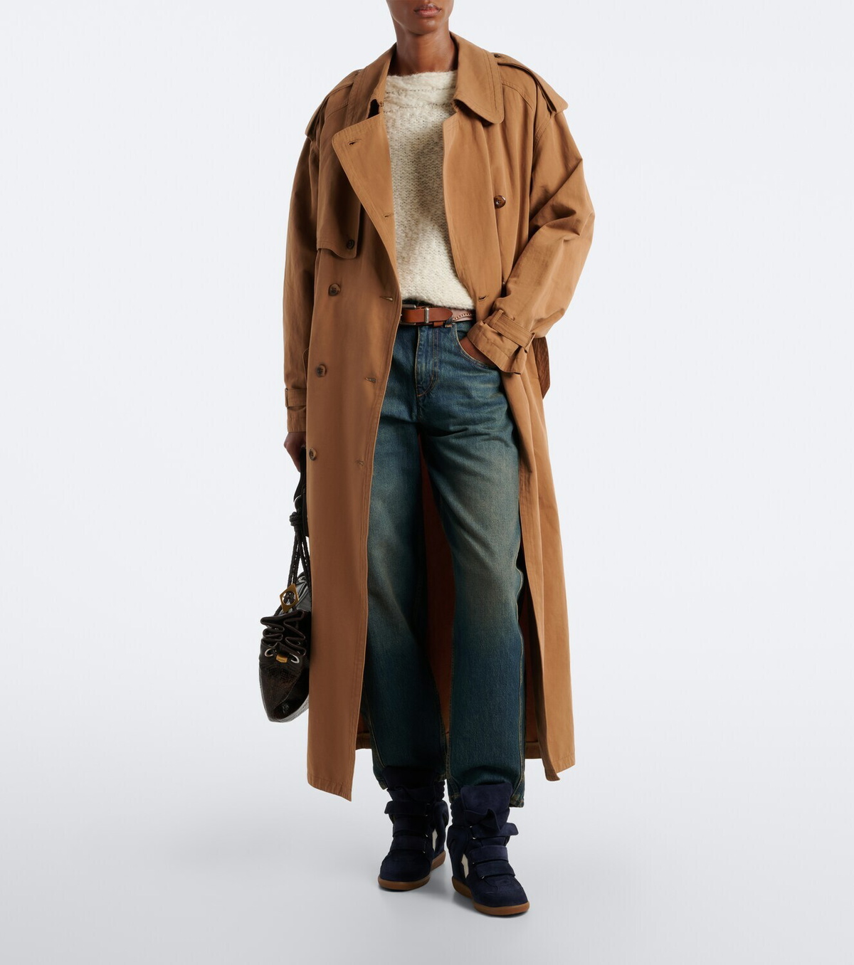 Isabel Marant Beckett leather and suede wedge sneakers