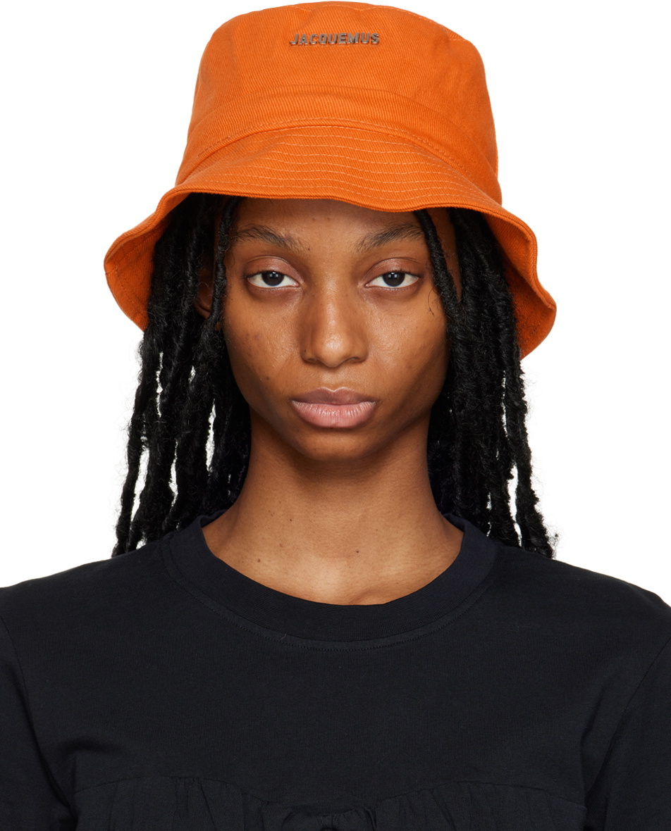 Jacquemus Orange Le Raphia 'Le Bob Gadjo' Bucket Hat Jacquemus