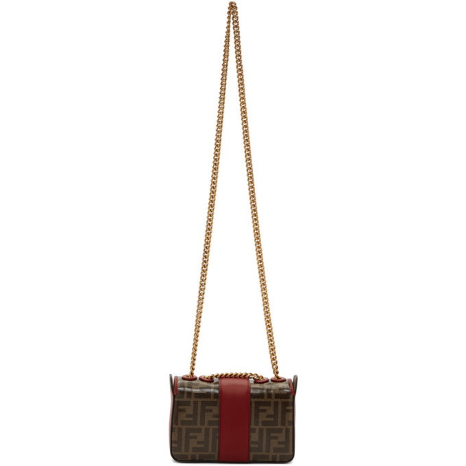 Fendi Baguette Mini Chain Shoulder Bag in Red