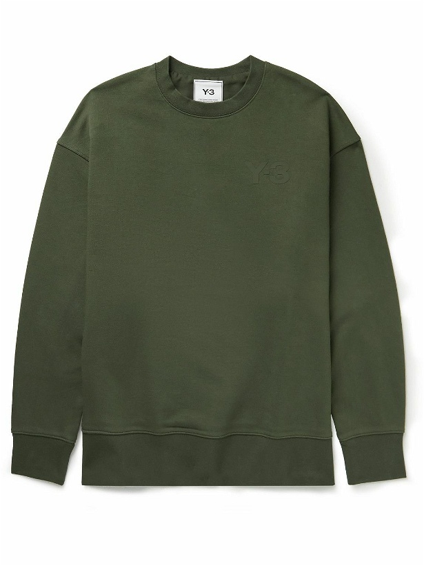 Photo: Y-3 - Logo-Appliquéd Cotton-Jersey Sweatshirt - Green