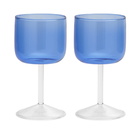 HAY Tint Wine Glass - Set of 2 in Blue/Clear 