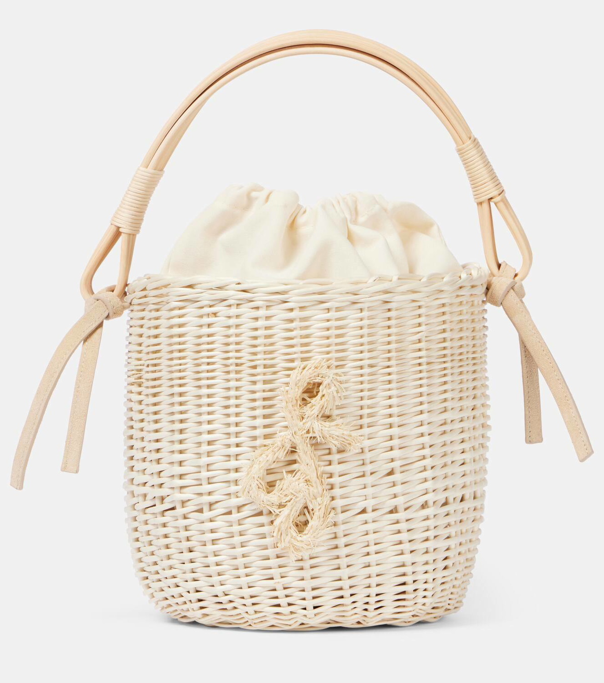 Ruslan Baginskiy Iza rattan-trimmed wicker basket bag
