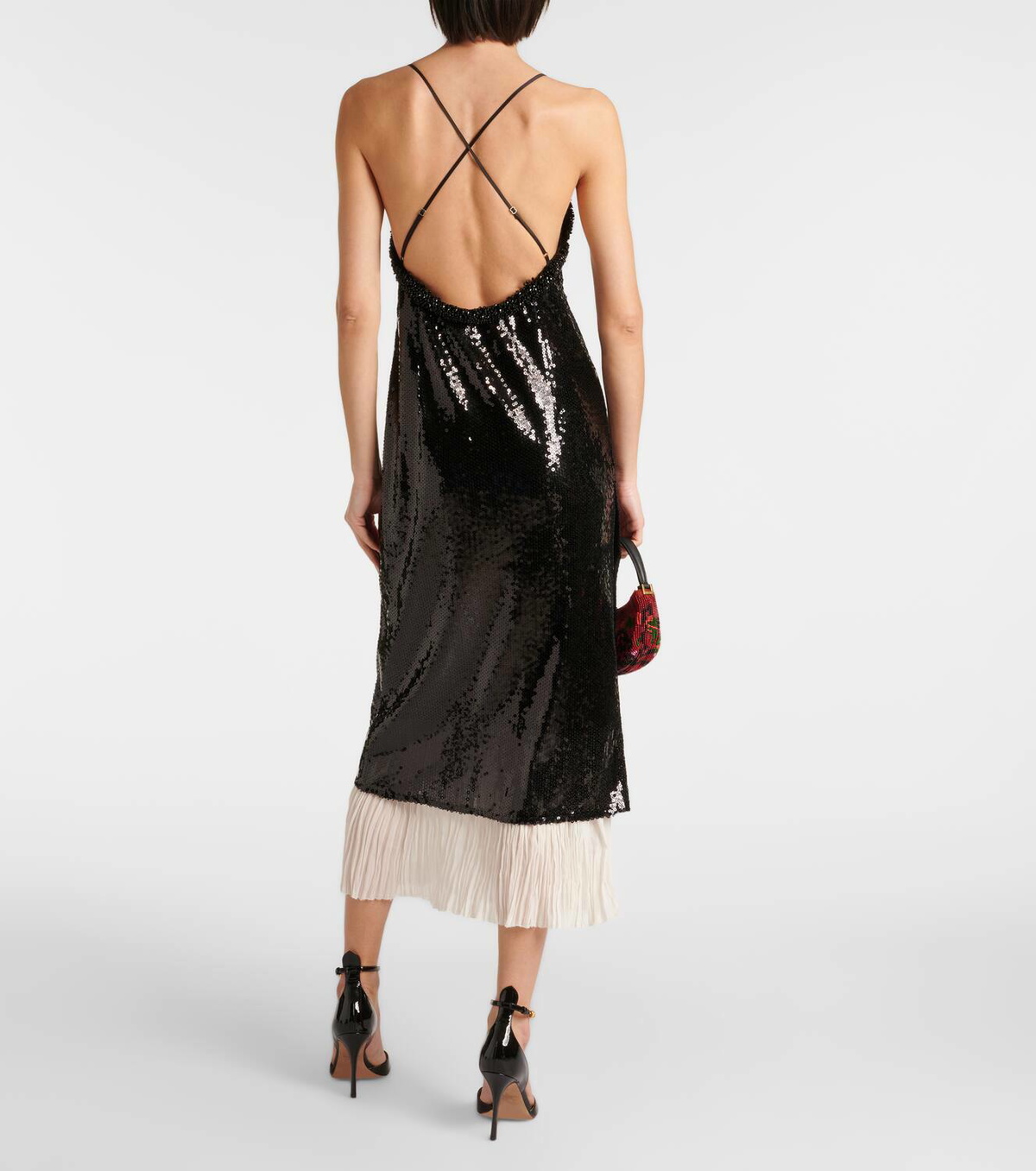 Xu Zhi Sequined organza midi dress