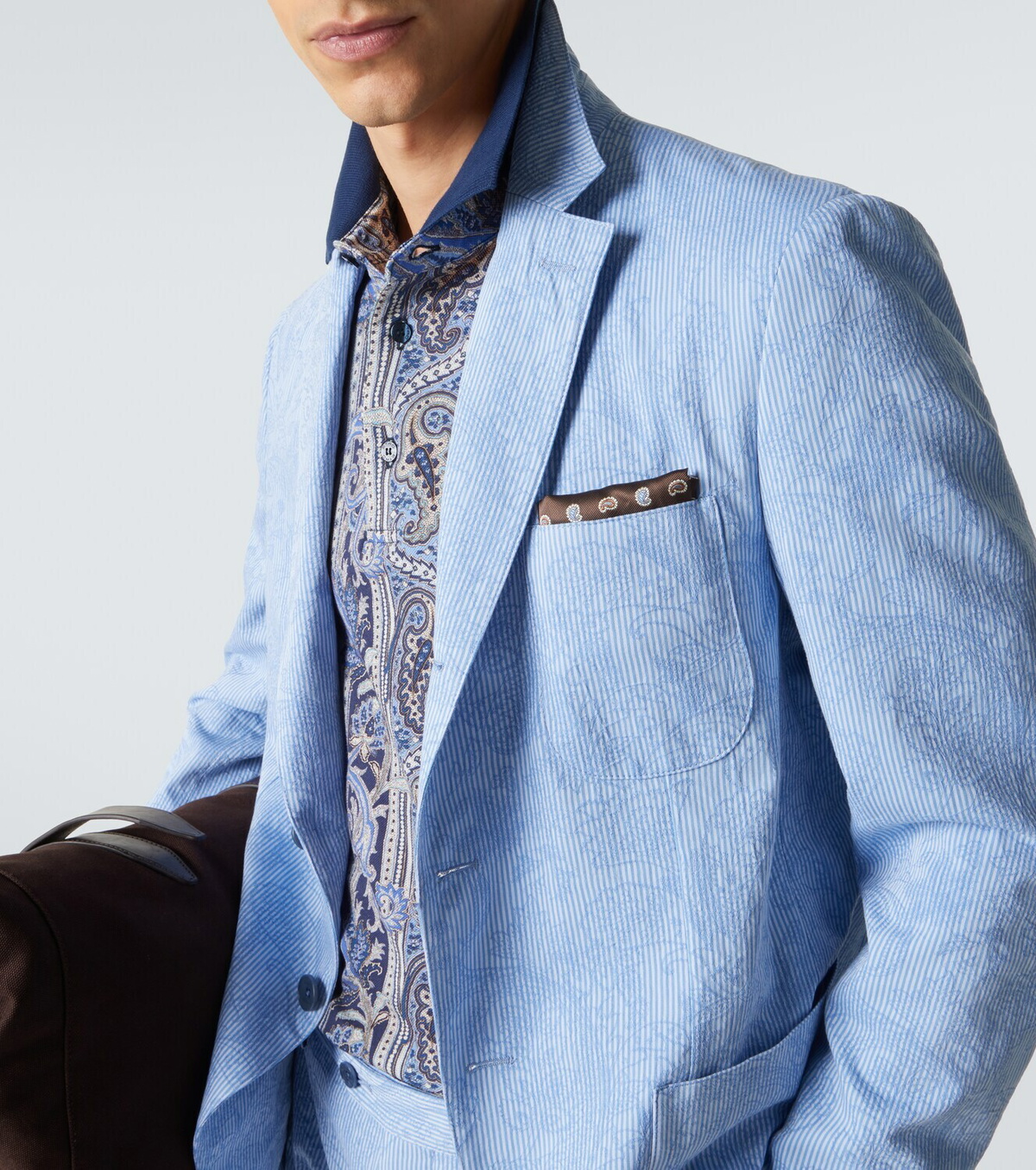 Etro Woven cotton jersey blazer