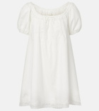Faithfull Galle lace-trimmed cotton minidress