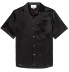 Gucci - Camp-Collar Embellished Satin Shirt - Black