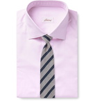 Brioni - Cutaway-Collar Striped Cotton-Poplin Shirt - Pink