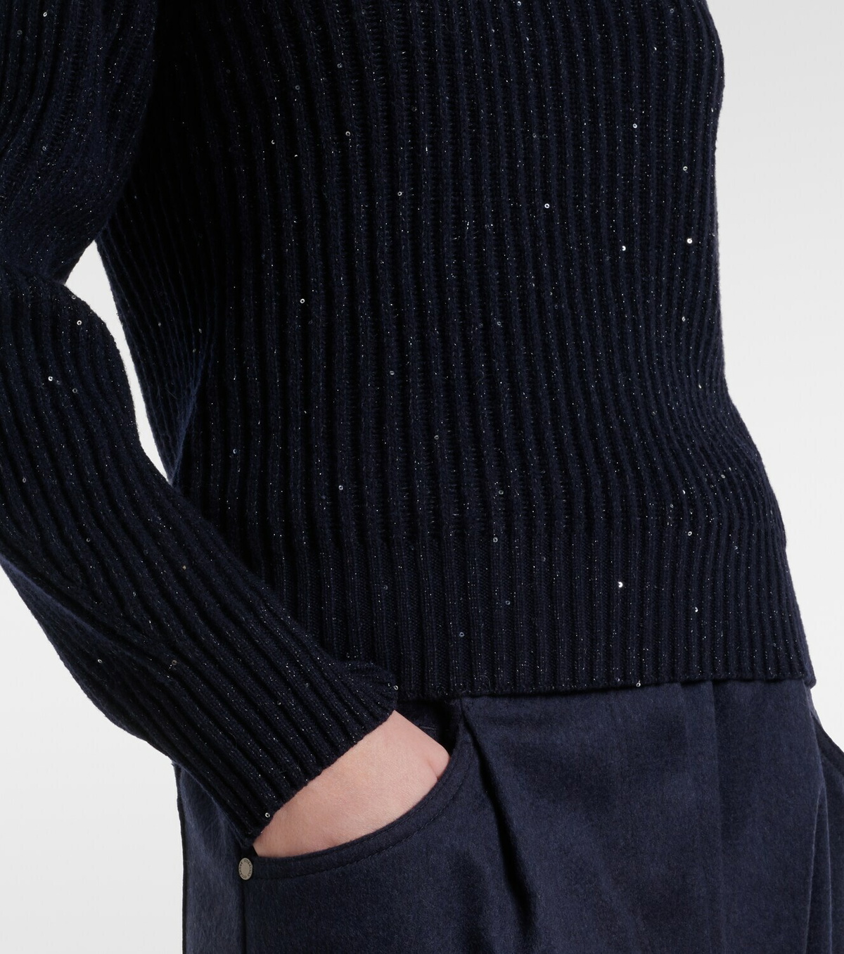 Brunello Cucinelli Sequined cashmere and wool-blend sweater