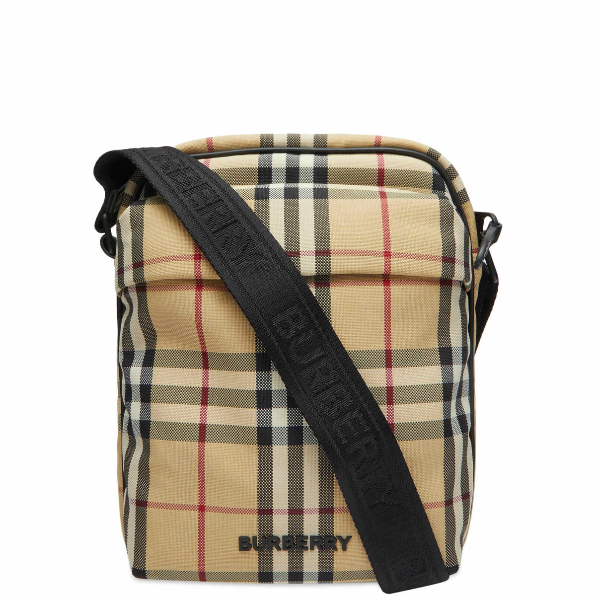 Burberry Men's Freddie Mesh Check Crossbody Bag