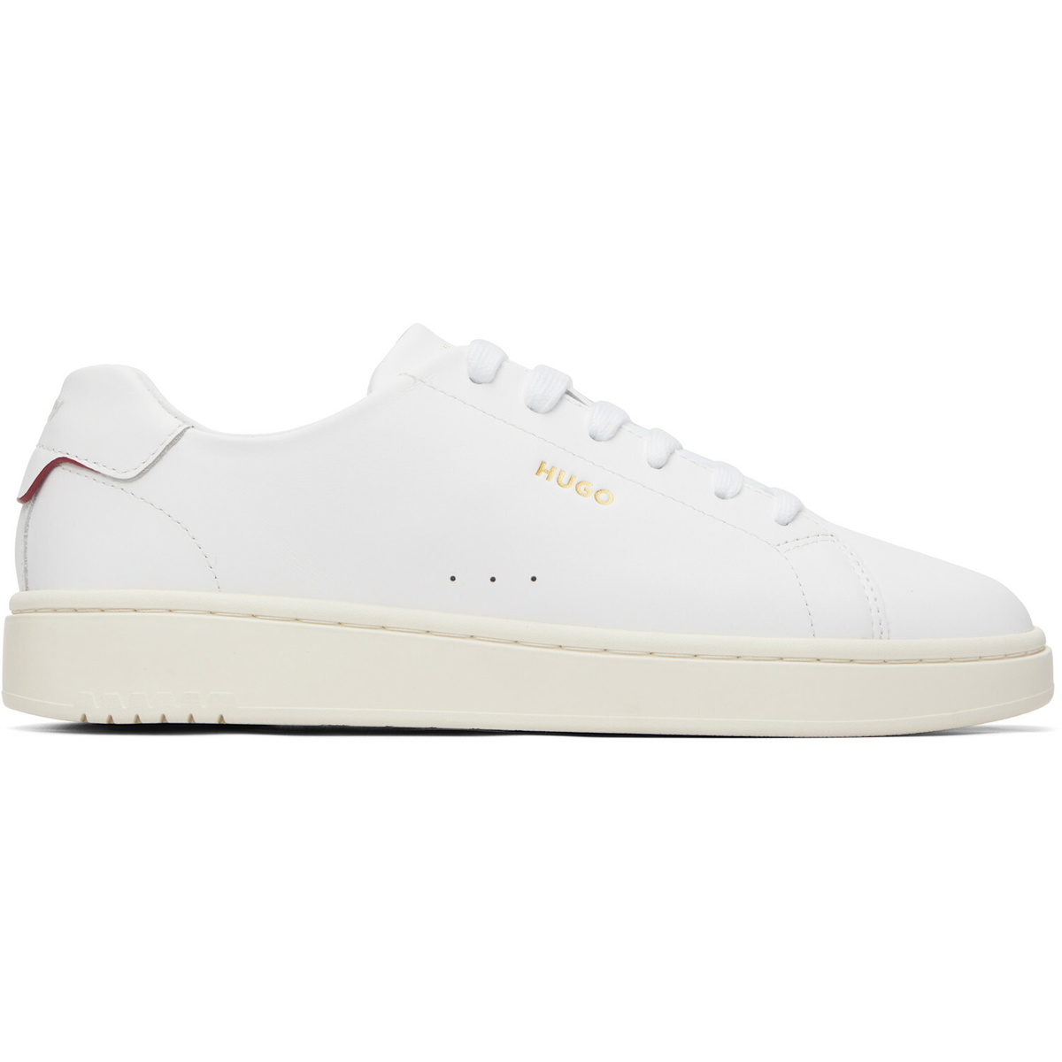 Hugo White Logo Nappa Leather Sneakers