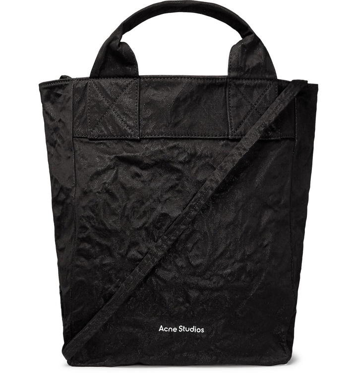 Photo: Acne Studios - Crinkled Cotton and Nylon-Blend Tote Bag - Black