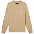 Neighborhood Men's Long Sleeve Classic Pocket T-Shirt in Beige