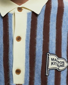 Maison Kitsune Striped Comfort Polo Blue - Mens - Polos