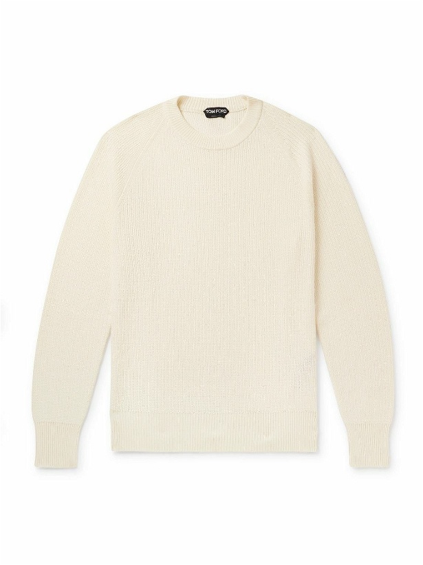 Photo: TOM FORD - Knitted Wool and Silk-Blend Sweater - Neutrals