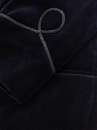 Favourbrook - Nehru Cotton-Velvet Tuxedo Jacket - Blue