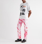 Aries - Lilly Marble-Print Denim Jeans - Pink