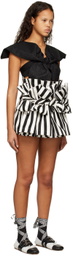 tao White & Black Stripe Miniskirt