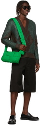 Bottega Veneta Brown & Green Coated Argyle Sweater