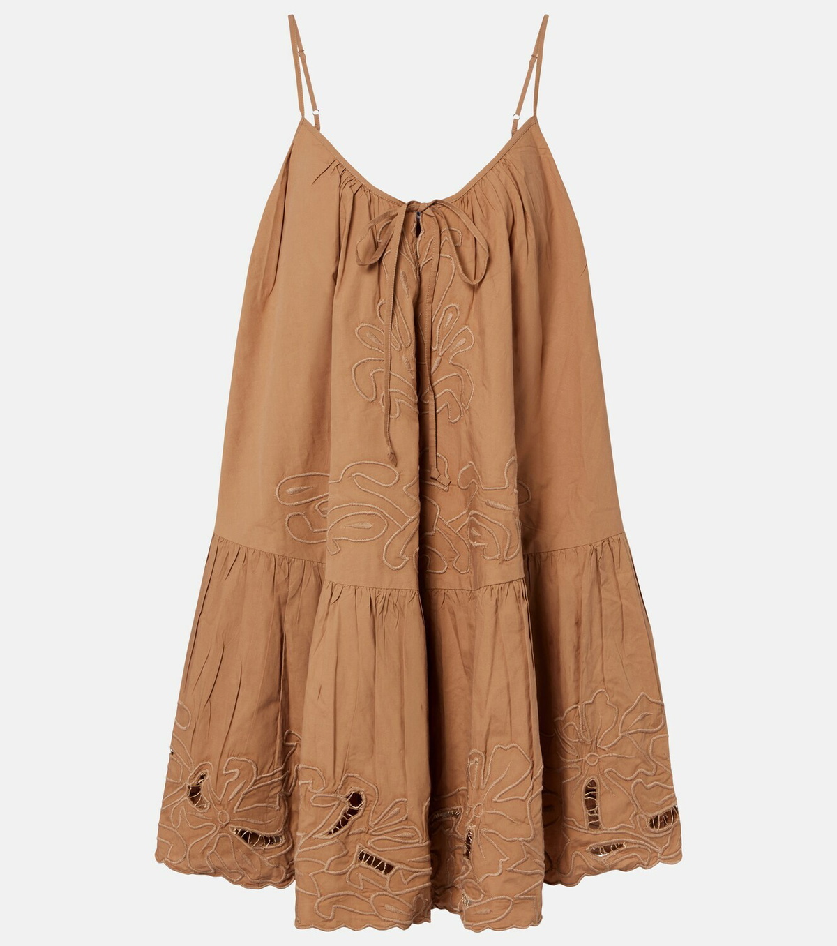Juliet Dunn Embroidered cotton minidress