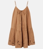 Juliet Dunn Embroidered cotton minidress